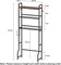 3-Tier Industrial Over-The-Toilet Storage Shelf | Freestanding Bathroom Organizer with Toilet Paper Holder & 4 Hooks | Heavy-Duty Metal Wire Rack, Space-Saving Brown Design